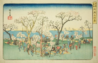 連載「江戸名所」より 御殿山遊興 作： Utagawa Hiroshige