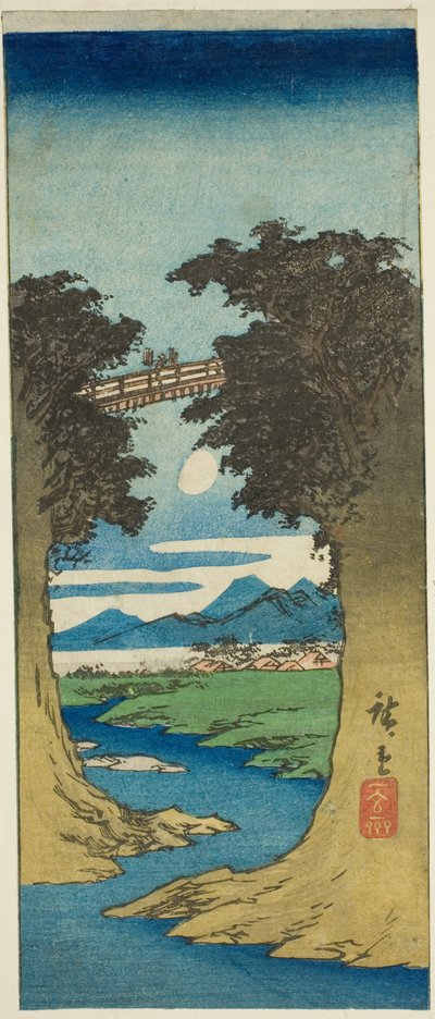 モンキーブリッジ 作： Utagawa Hiroshige