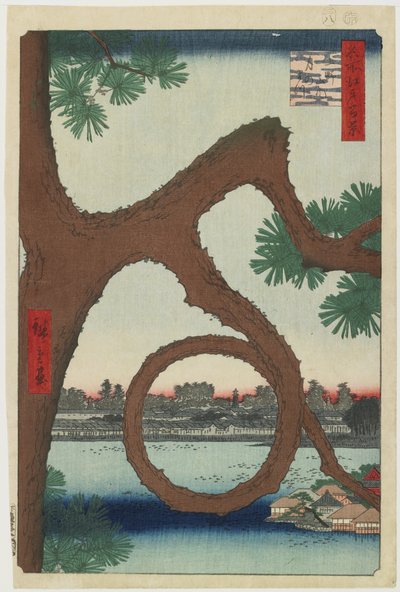 月松、上野寺境内、1857年8月 作： Utagawa Hiroshige