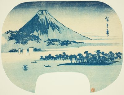 三保海岸の向こうにそびえる富士山 作： Utagawa Hiroshige