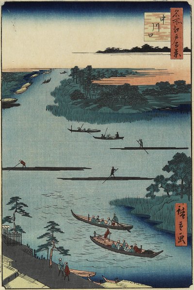 中川河口、1857年3月 作： Utagawa Hiroshige