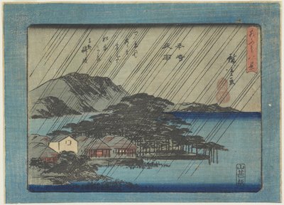 Night Rain at Karasaki 作： Utagawa Hiroshige