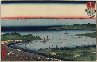1858年8月、越後地方の新潟 作： Utagawa Hiroshige