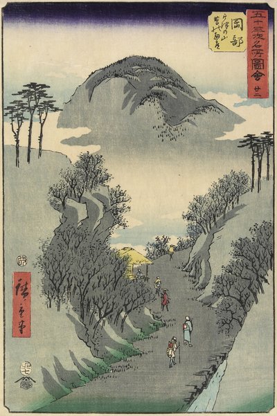 No.22 Mount Utsu, Okabe, July 1855 作： Utagawa Hiroshige