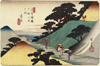 1830年から1844年の妻籠43番 作： Utagawa Hiroshige