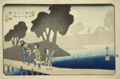 の。 ３７： みやのこし、 ｆろｍ てぇ せりえｓ ”しｘｔｙーにね Ｓたちおんｓ おｆ てぇ きそかいど （きそかいど ろくじゅきゅ つぎ の うち）” 作： Utagawa Hiroshige