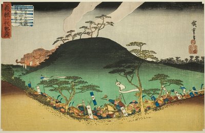 第3位：『義経一代記』シリーズより「山海、三草合戦義経平陣打夜討」。 作： Utagawa Hiroshige