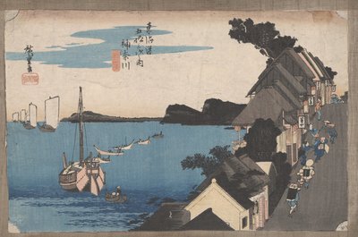 No.4東海道五十三次神奈川堤防の眺め1833年頃 作： Utagawa Hiroshige