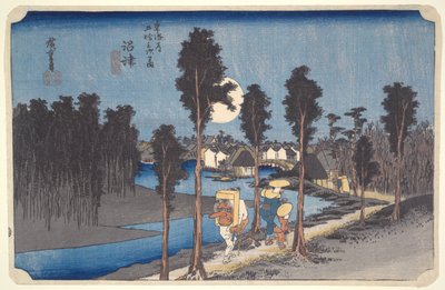 東海道五十三次 沼津黄昏 作： Utagawa Hiroshige