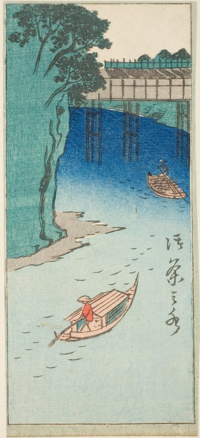 御茶ノ水 「江戸名所はりまぜ図会」シリーズの一部 作： Utagawa Hiroshige