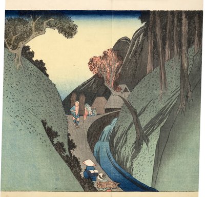 Okabe: Utsu Mountain, c.1832-33 (woodblock) 作： Utagawa Hiroshige