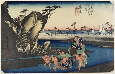 Okitsu River at Okitsu, c. 1833 作： Utagawa Hiroshige