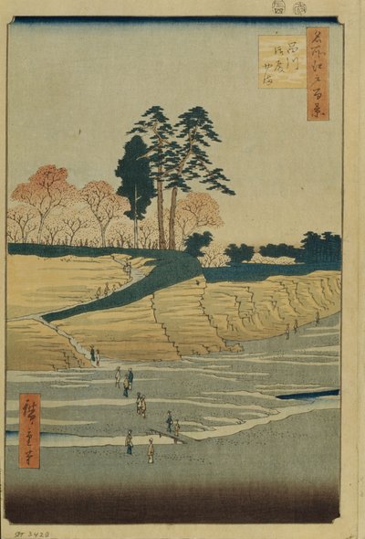 品川のパレスヒル、有名な江戸百景、1856-1858 作： Utagawa Hiroshige