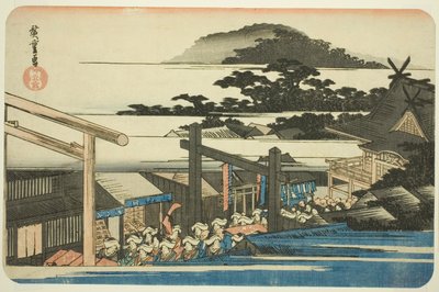 「東都名所」より 芝神明神社の境内 作： Utagawa Hiroshige