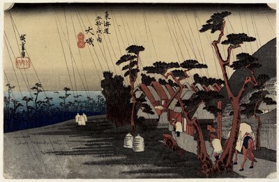 トラ姫の雨、O_iso、c。 1833 作： Utagawa Hiroshige