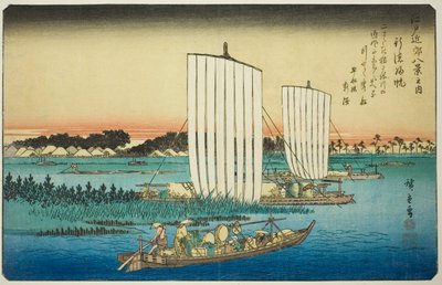 列ｒ人ｇ 再ｌｓ あｔ 魚特 （ぎょ得 の 規範）、 ｆろｍ テェ セリエｓ ”英ｇｈｔ ヴィエｗｓ 員 テェ エンビロンｓ おｆ 江戸 （江戸 金庫 八景 の うち）” 作： Utagawa Hiroshige
