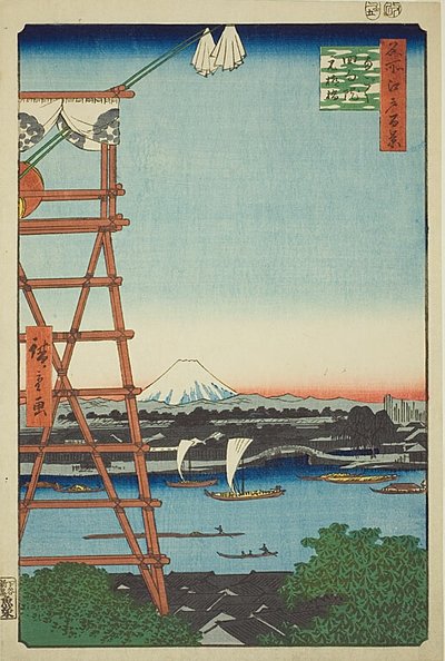 名所江戸百景」シリーズ第5弾「両国回向院元柳橋 作： Utagawa Hiroshige