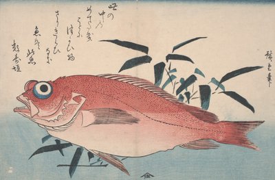 鯛と竹草、1840 作： Utagawa Hiroshige