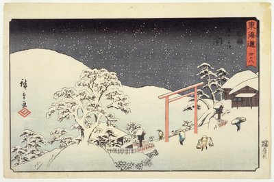 関、東海道霊匠、1850年（版画カラープリント） 作： Utagawa Hiroshige