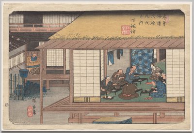 木曽街道六十九次 下諏訪 作： Utagawa Hiroshige
