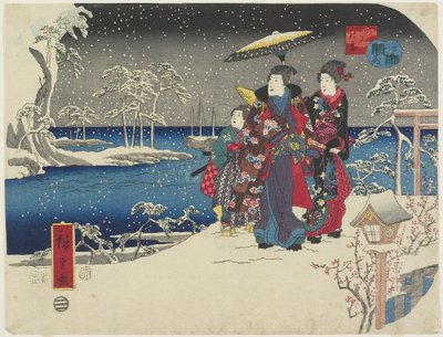 1854年1月明石の雪 作： Utagawa Hiroshige