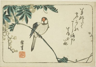 すずめと藤 作： Utagawa Hiroshige