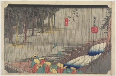 Spring Rain, Tsuchiyama, c. 1833 作： Utagawa Hiroshige
