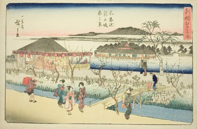 新撰江戸名所連載「新撰江戸名所」不忍池新堤防春景 作： Utagawa Hiroshige