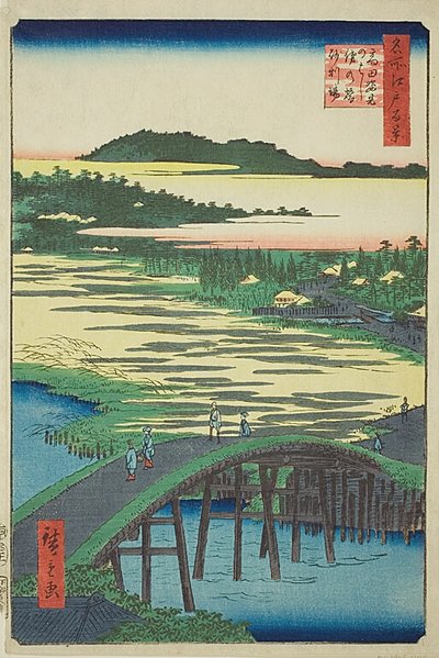名所江戸百景No.116「姿見橋・面影橋・高田の砂利場 作： Utagawa Hiroshige