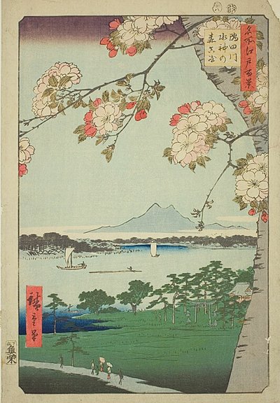 名所江戸百景35「隅田川水神の森・マサキ」（隅田川水神の森・マサキ 作： Utagawa Hiroshige