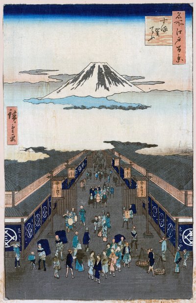 駿河町 名所江戸百景 1856-1858. 作： Utagawa Hiroshige