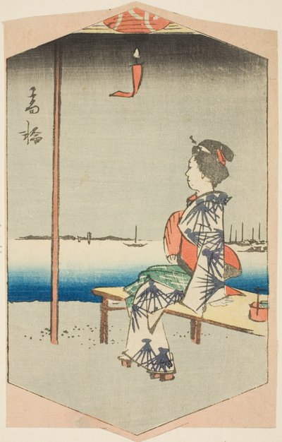 高輪 「江戸名所はりまぜ図会」シリーズ 一枚 作： Utagawa Hiroshige