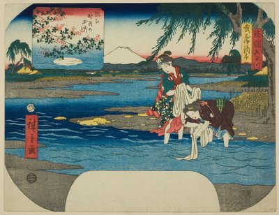 The Chofu Jewel River in Musashi Province (Musashi Chofu) and the Noji Jewel River in Omi Province (Omi Noji no Tamagawa), from the series "Six Jewel Rivers in Various Provinces (Shokoku Mu Tamagawa)" 作： Utagawa Hiroshige