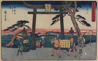 掛川にあるアキバのフォーク（1843〜1847年） 作： Utagawa Hiroshige