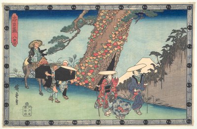 47人のR?nin（Ch?shingura）の忠実なリーグ、Act VIII：Honzの妻と娘？ 京都への旅 作： Utagawa Hiroshige