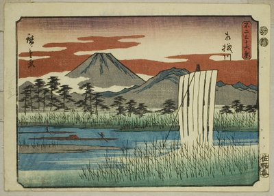 「富嶽三十六景」より相模川（さがみがわ） 作： Utagawa Hiroshige