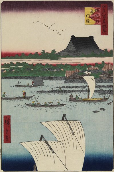 Tsukiji Temple, Teppo_zu, July 1858 作： Utagawa Hiroshige