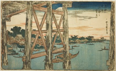 連載「東都名所図」より 両国の宵月 作： Utagawa Hiroshige