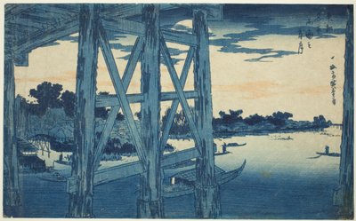 連載「東都名所図」より 両国の宵月 作： Utagawa Hiroshige