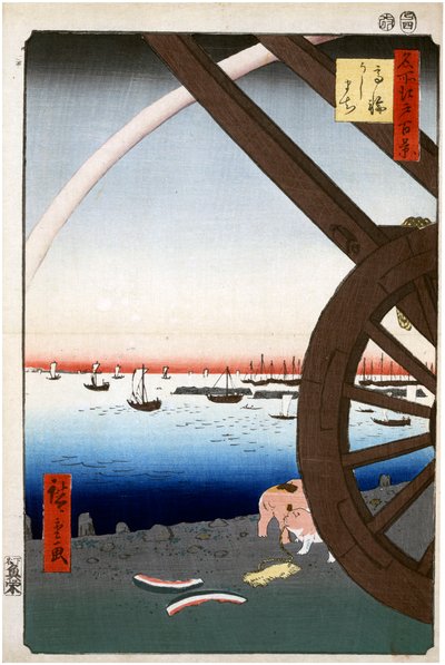 高輪牛町 名所江戸百景 1856-1858. 作： Utagawa Hiroshige