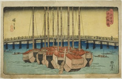 ヴィエｗ おｆ 永代 Ｂ理ｄげ （永代橋 の 図）、 ｆろｍ テェ セリエｓ ”ファもうｓ Ｐァ背ｓ 員 江戸 （事 名所）” 作： Utagawa Hiroshige