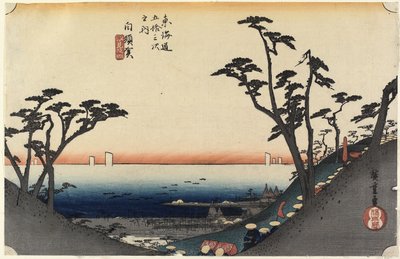View of Shiomi Slope, Shirasuga, c. 1833 作： Utagawa Hiroshige
