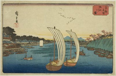 「東都名所」シリーズ 隅田川の図 作： Utagawa Hiroshige