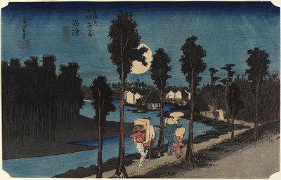 冬の情景、マママスツ、c。 1833 作： Utagawa Hiroshige
