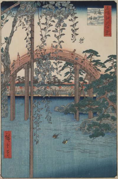 名所江戸百景 亀戸天神の藤 作： Utagawa Hiroshige