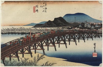 Yahagi Bridge, Okazaki, c. 1833 作： Utagawa Hiroshige