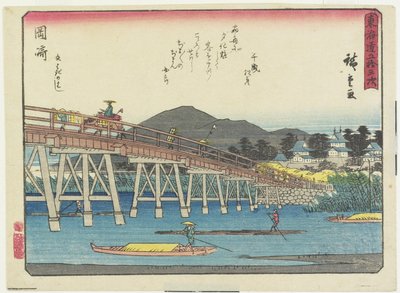 Yahagi Bridge in Okazaki, 1837-1844 作： Utagawa Hiroshige