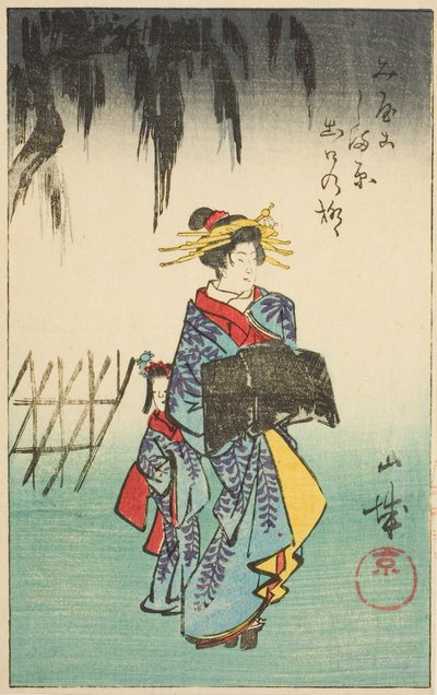 山城国、シート番号のセクション。 「くにづくしはりまぜずえ」シリーズより1 作： Utagawa Hiroshige