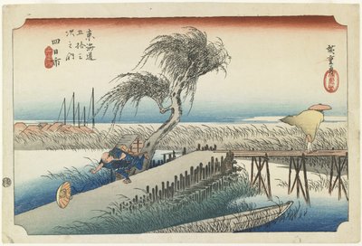 Yokkaichi--Mie River, c.1833 作： Utagawa Hiroshige