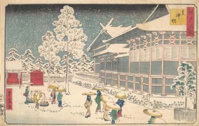 江戸名所 司馬神明 19世紀。 作： Utagawa Hiroshige II